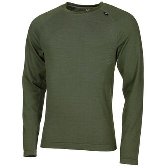Fox outdoor maillot de corps thermique Merino 50, manches longues, vert olive 