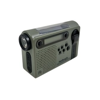 Hanrongda HRD-900 multiband world radio / emergency radio AM/FM/SW, wind-up, Foliage green
