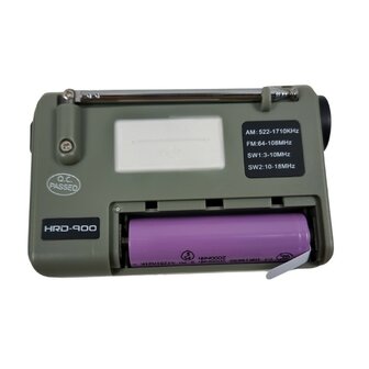 Hanrongda HRD-900 multiband world radio / emergency radio AM/FM/SW, wind-up, Foliage green