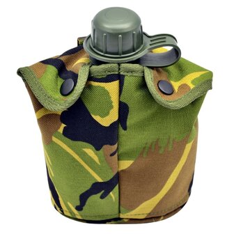 KL landmacht veldfles 1QT groen met Molle tas woodland DPM