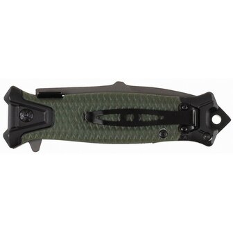 Fox outdoor Snake klapmes met easy grip handvat, olijfgroen