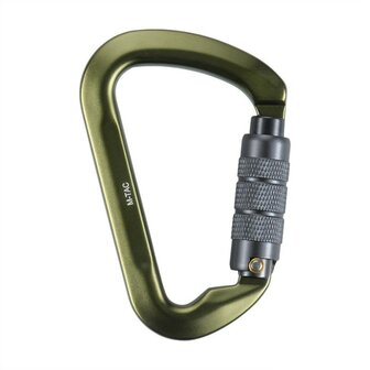 M-Tac mousqueton en aluminium de 10 cm avec verrouillage &agrave; ba&iuml;onnette 30 kN, vert olive