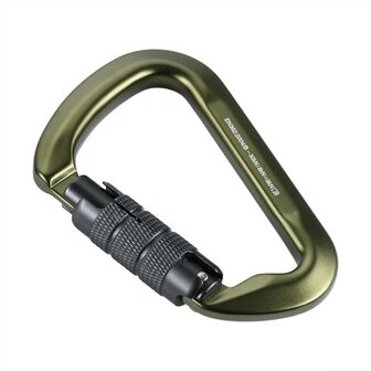 M-Tac mousqueton en aluminium de 10 cm avec verrouillage &agrave; ba&iuml;onnette 30 kN, vert olive