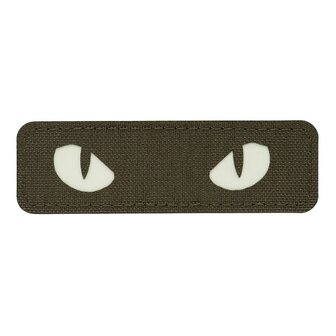 M-Tac velcro patch Cat Eyes Vert ranger, 25 x 80 mm, GID Fluorescent r&eacute;fl&eacute;chissant