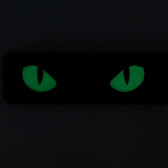 M-Tac velcro patch Cat Eyes noir, 25 x 80 mm, GID Fluorescent r&eacute;fl&eacute;chissant