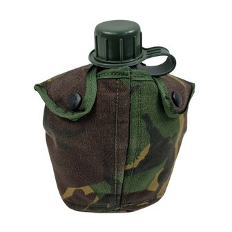 Dutch Army 1QT green water bottle with pouch, Alice clips, woodland DPM