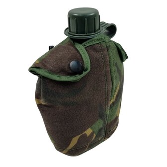 Dutch Army 1QT green water bottle with pouch, Alice clips, woodland DPM