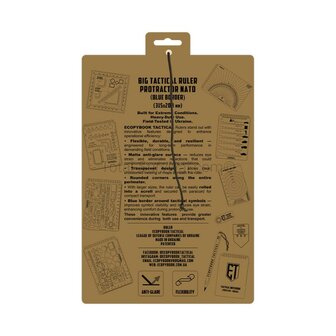 Ecopybook R&egrave;gle/rapporteur tactique OTAN, grande, 315 &times; 208 mm, bordure bleue