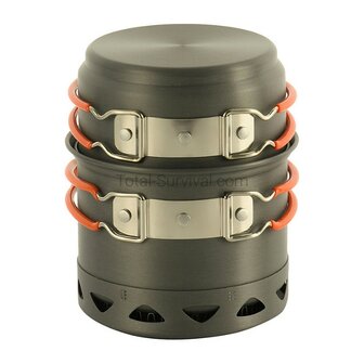 M-Tac ensemble de cuisson pour br&ucirc;leur, 2 pi&egrave;ces, casserole/po&ecirc;le, aluminium anodis&eacute;