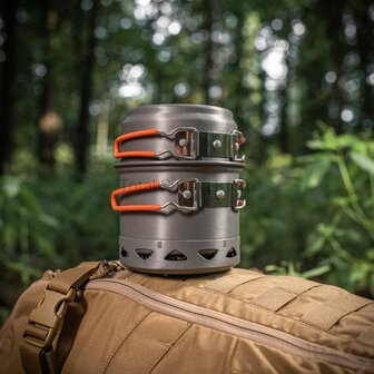 M-Tac ensemble de cuisson pour br&ucirc;leur, 2 pi&egrave;ces, casserole/po&ecirc;le, aluminium anodis&eacute;