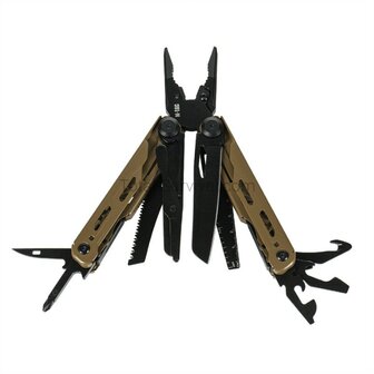 M-Tac Yukon Multitool Typ 13, Edelstahl, Braun/Schwarz