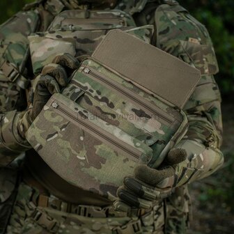 M-Tac Unterbauchschutz f&uuml;r ballistische Eins&auml;tze mit Molle Tasche, Multicam