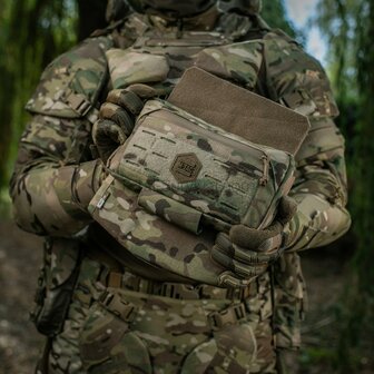 M-Tac Unterbauchschutz f&uuml;r ballistische Eins&auml;tze mit Molle Tasche, Multicam