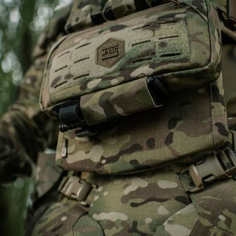 M-Tac Unterbauchschutz f&uuml;r ballistische Eins&auml;tze mit Molle Tasche, Multicam