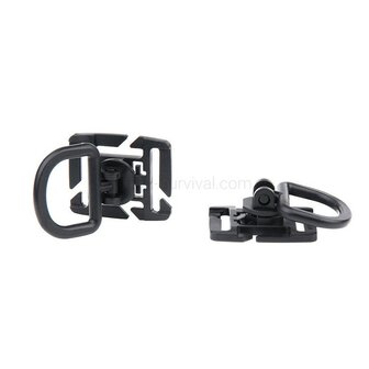 101 Inc Tactical Molle D ring 2-pack JFO04, noir