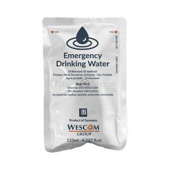 Wescom Notfall-Trinkwasser, Packung mit 4 Beuteln &agrave; 125 ml (500 ml)