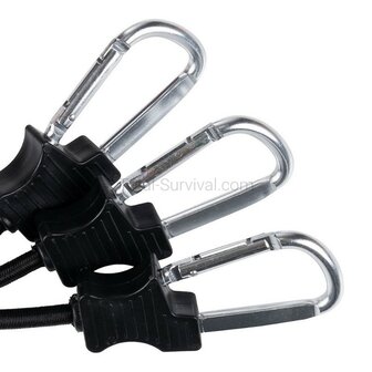 Fosco corde &eacute;lastique 60 cm avec mousquetons, 2 pi&egrave;ces, noir