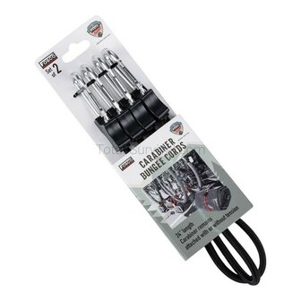 Fosco corde &eacute;lastique 60 cm avec mousquetons, 2 pi&egrave;ces, noir