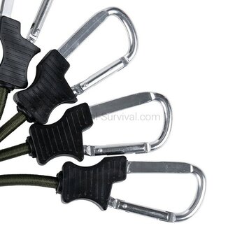 Fosco corde &eacute;lastique 60 cm avec mousquetons, 2 pi&egrave;ces, vert olive