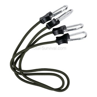 Fosco corde &eacute;lastique 90 cm avec mousquetons, 2 pi&egrave;ces, noir