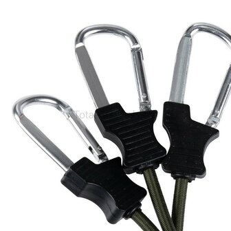 Fosco corde &eacute;lastique 90 cm avec mousquetons, 2 pi&egrave;ces, noir