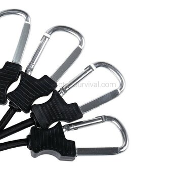 Fosco corde &eacute;lastique 90 cm avec mousquetons, 2 pi&egrave;ces, vert olive