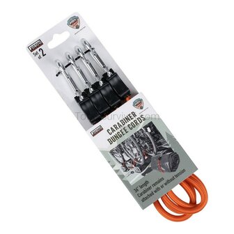 Fosco corde &eacute;lastique 90 cm avec mousquetons, 2 pi&egrave;ces, orange