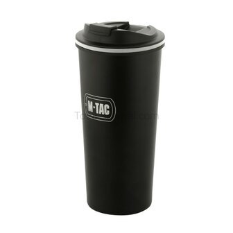 M-Tac thermo mok met deksel 450 ml, RVS, zwart