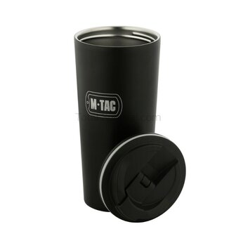 M-Tac thermo mok met deksel 450 ml, RVS, zwart