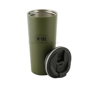 M-Tac thermo mok met deksel 450 ml, RVS, legergroen
