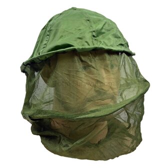 Moskito-Kopfschutz mit Tasche der niederl&auml;ndischen Armee, olivgr&uuml;n