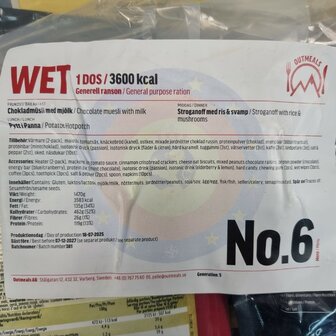 Out Meals MRE V2 Meal Ready-to-Eat 24-Stunden Ration, Men&uuml;set 6