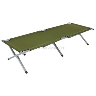 MFH lit de camp am&eacute;ricain, structure en acier, vert olive