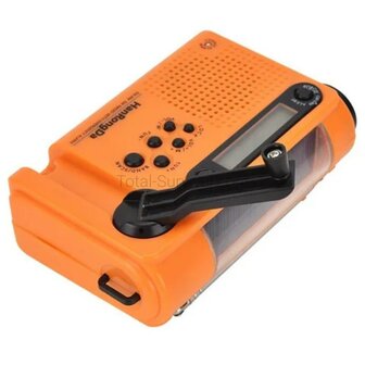 Hanrongda HRD-900 multiband world radio / emergency radio AM/FM/SW, wind-up, orange