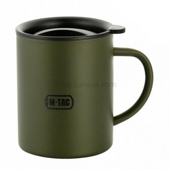 M-Tac mug isotherme avec couvercle 400 ml, vert olive