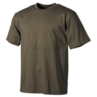 MFH T-shirt US en coton, manches courtes, vert olive, 170 g/m&sup2;