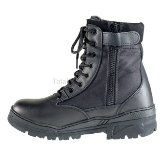 AB Sicherheitsstiefel hoch, 8-Loch mit seitlichem Rei&szlig;verschluss, schwarz