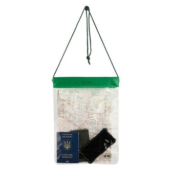 M-Tac Waterdichte documententas / GSM tas 32x25 cm, transparant, lanyard