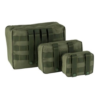101 Inc Molle Packing Cubes organizers mesh, set van 3 stuks, legergroen