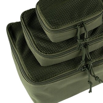 101 Inc Molle Packing Cubes organizers mesh, set van 3 stuks, legergroen