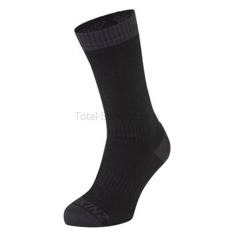 Sealskinz Wiveton Summer Duty waterdichte leger sokken mid hoog, zwart