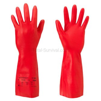 Gants de protection chimique Ansell Alphatec Sol-Vex 37-900 Cat III, en caoutchouc, rouges