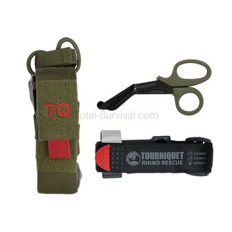Rhino Rescue Tourniquet set with scissors and pouch, black