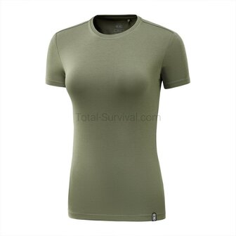 M-Tac Damen T-Shirt aus Baumwolle f&uuml;r warmes Wetter, kurze &Auml;rmel, olivgr&uuml;n