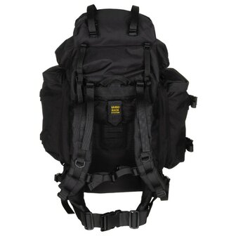MFH commando mountain backpack, 100l, with daybag side bags, black