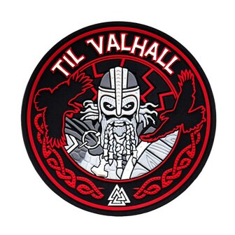 M-Tac velcro patch Til Valhall, 80 mm, rood/zwart