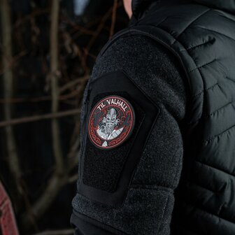 M-Tac velcro patch Til Valhall, 80 mm, rood/zwart