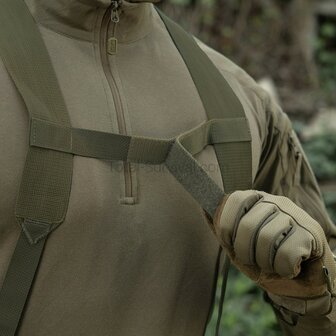 M-Tac Elite PLCE webbing suspenders for combat belts, Ranger green