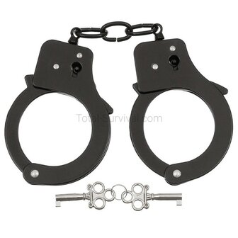 MFH handboeien staal, 2 sleutels, zwart