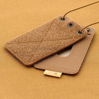 M-Tac tactical badge holder for ID cards with velcro patch and drawstring, Coyote tan